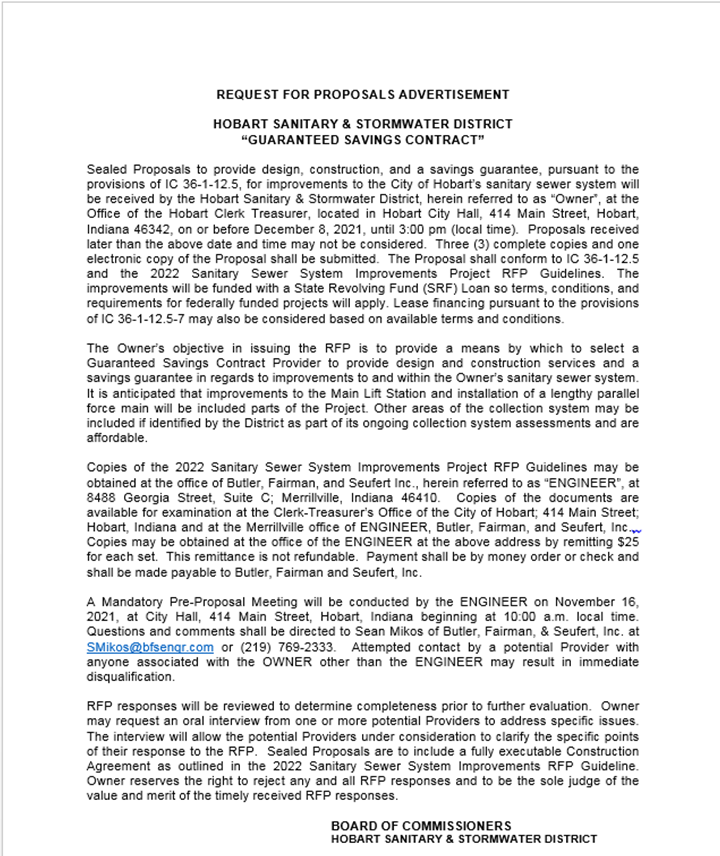 HSD RFP Advertisement