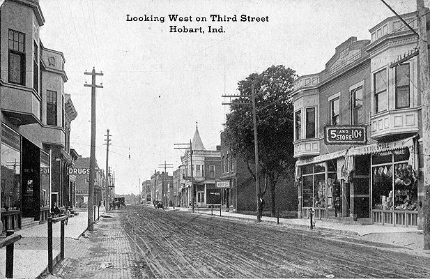 HobartIndiana-LookingWest-ThirdStreet-circa1910-SS