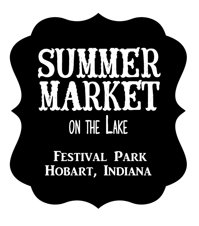 black and white summer market logo