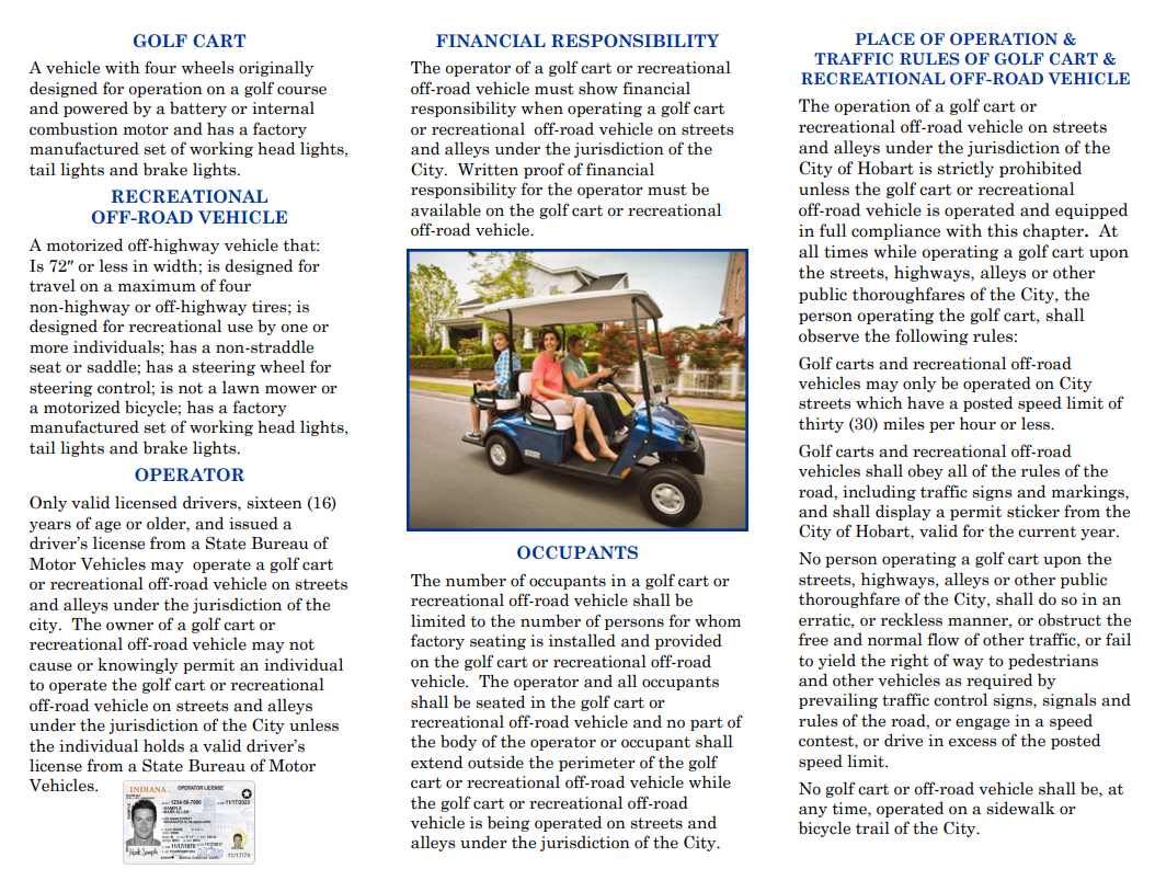Golf Cart Brochure Page 1